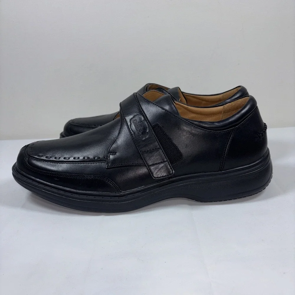 Dr. Comfort Mens 11.5XW 6210 Frank‎ Black Leather Monk Strap Shoes Ortho Dressy